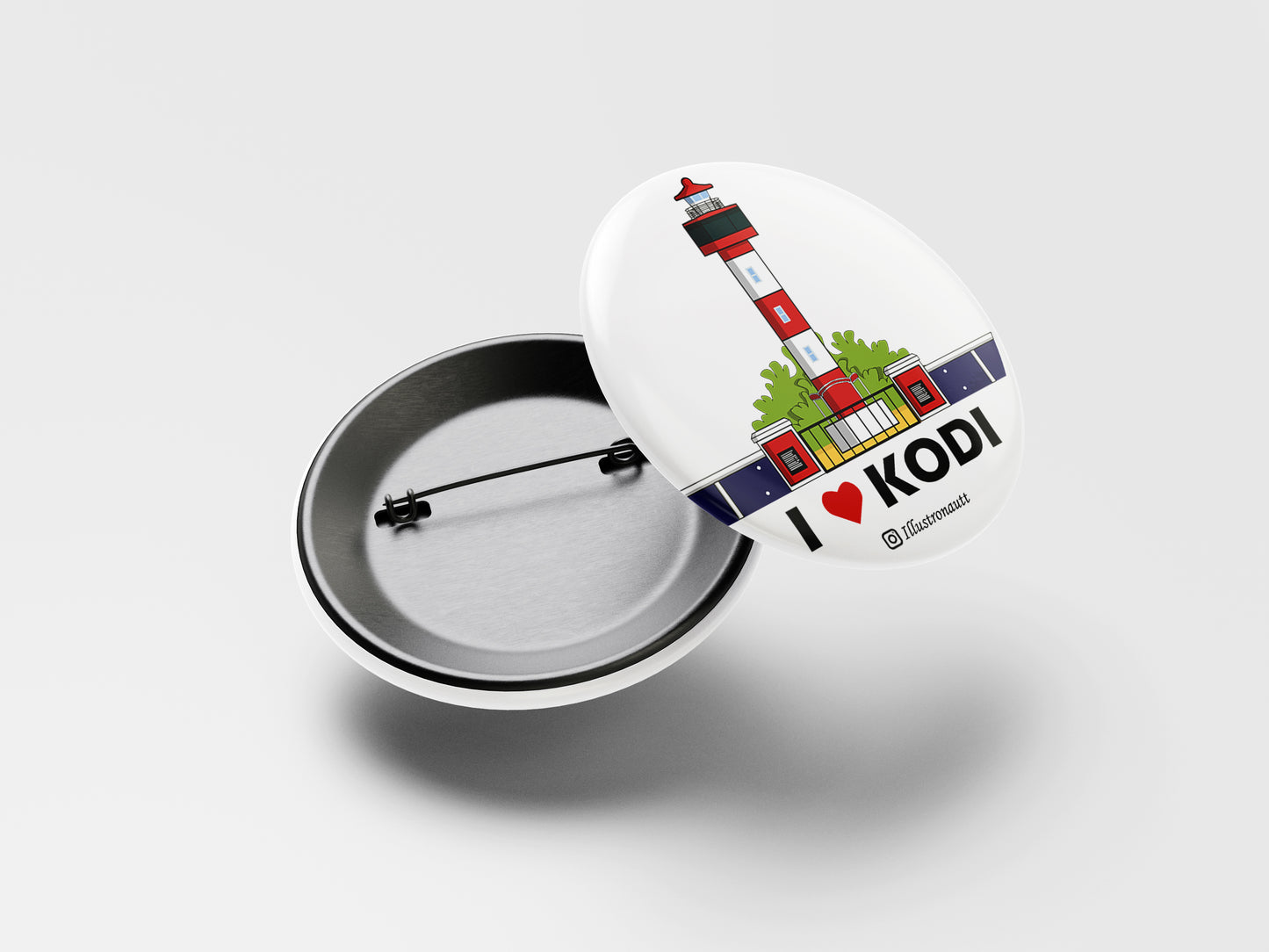 Kodi Light House Button Badge Magnet