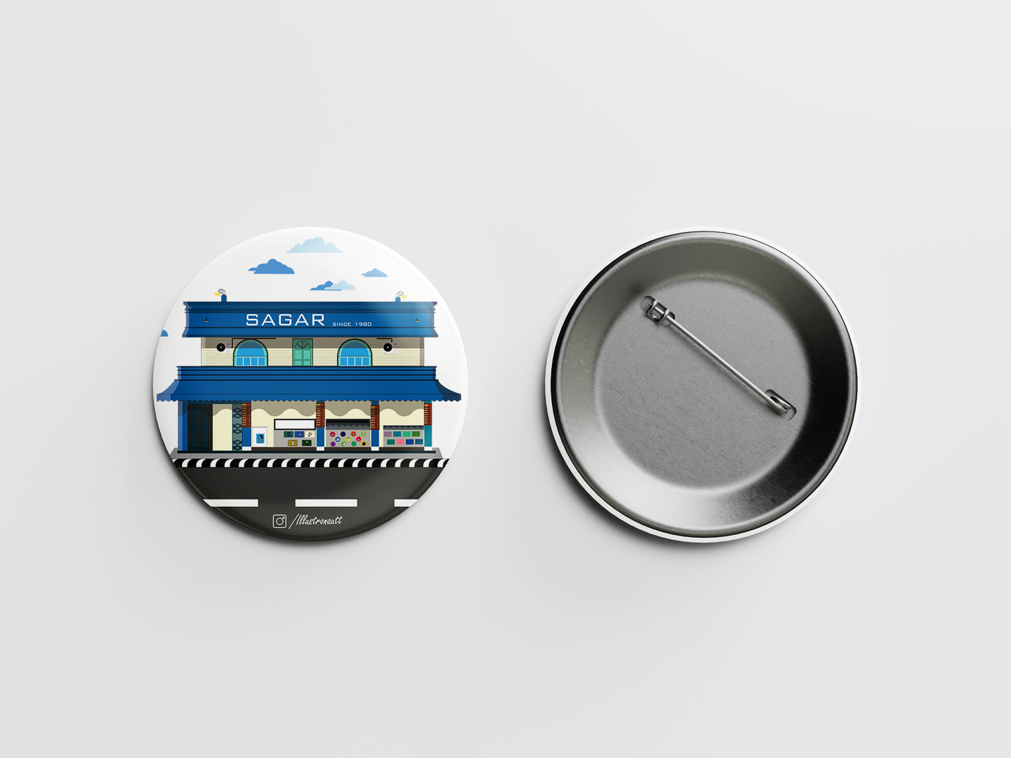 Sagar Hotel Rajajinagar Button Badge Magnet